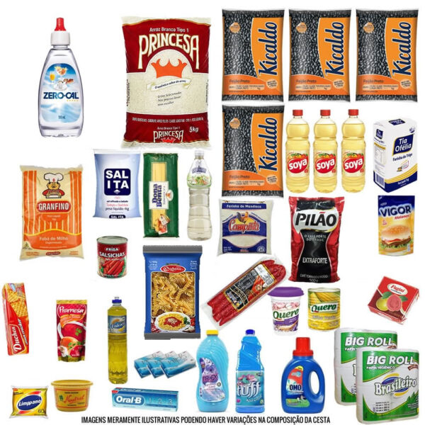 Cesta Básica Completa - L - Com adoçante (30 Itens)
